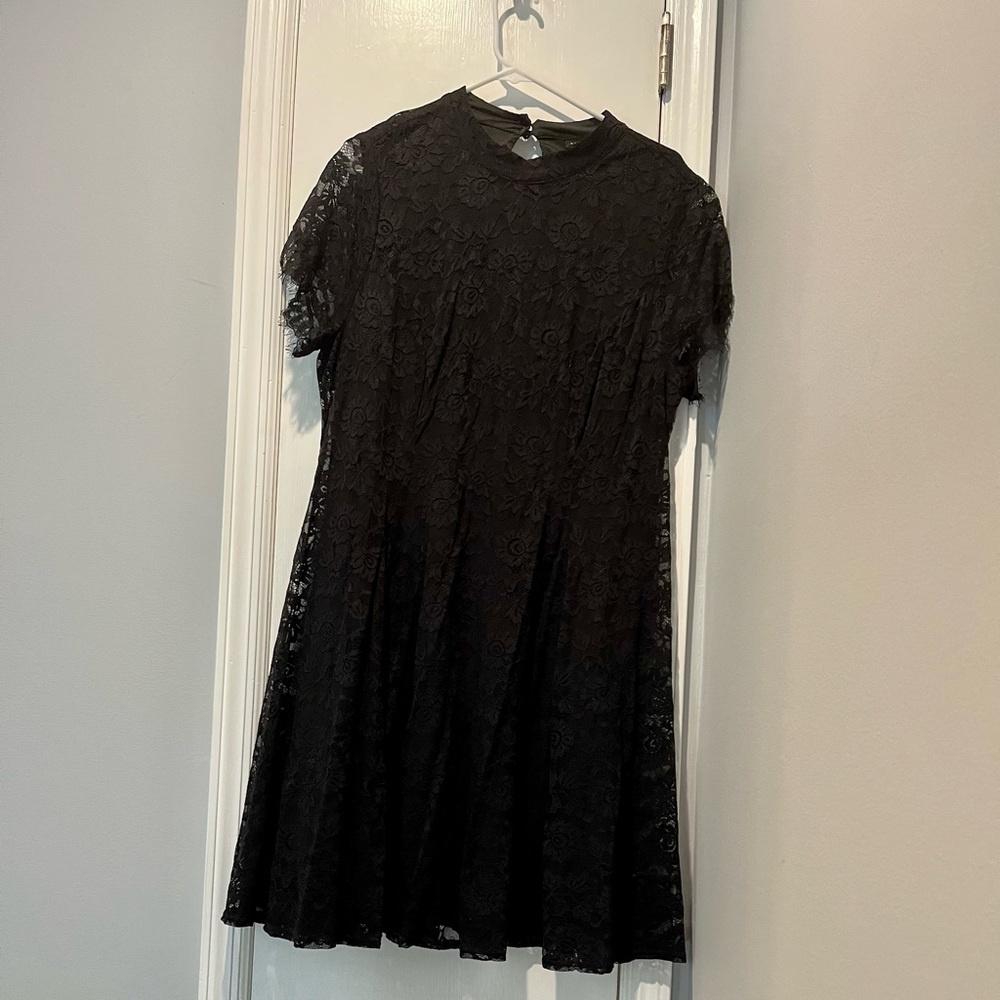 Torrid Black Midi Lace Short Sleeve Dress Size 1X